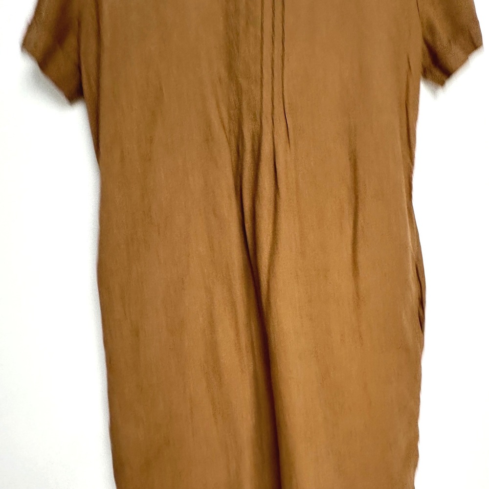 Quince 100% European Linen Pintuck‎ Mini Dress Brown Short Sleeve XS - Picture 8 of 11